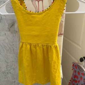 Mini Boden Bright Yellow Tank Top with Colorful Trim